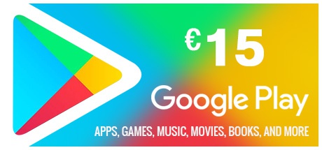 Buy €15 Google Play Card Digital Code Online (EU)